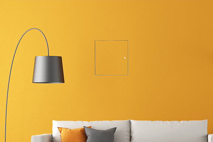 plasterboard inspection hatch installed in a wall